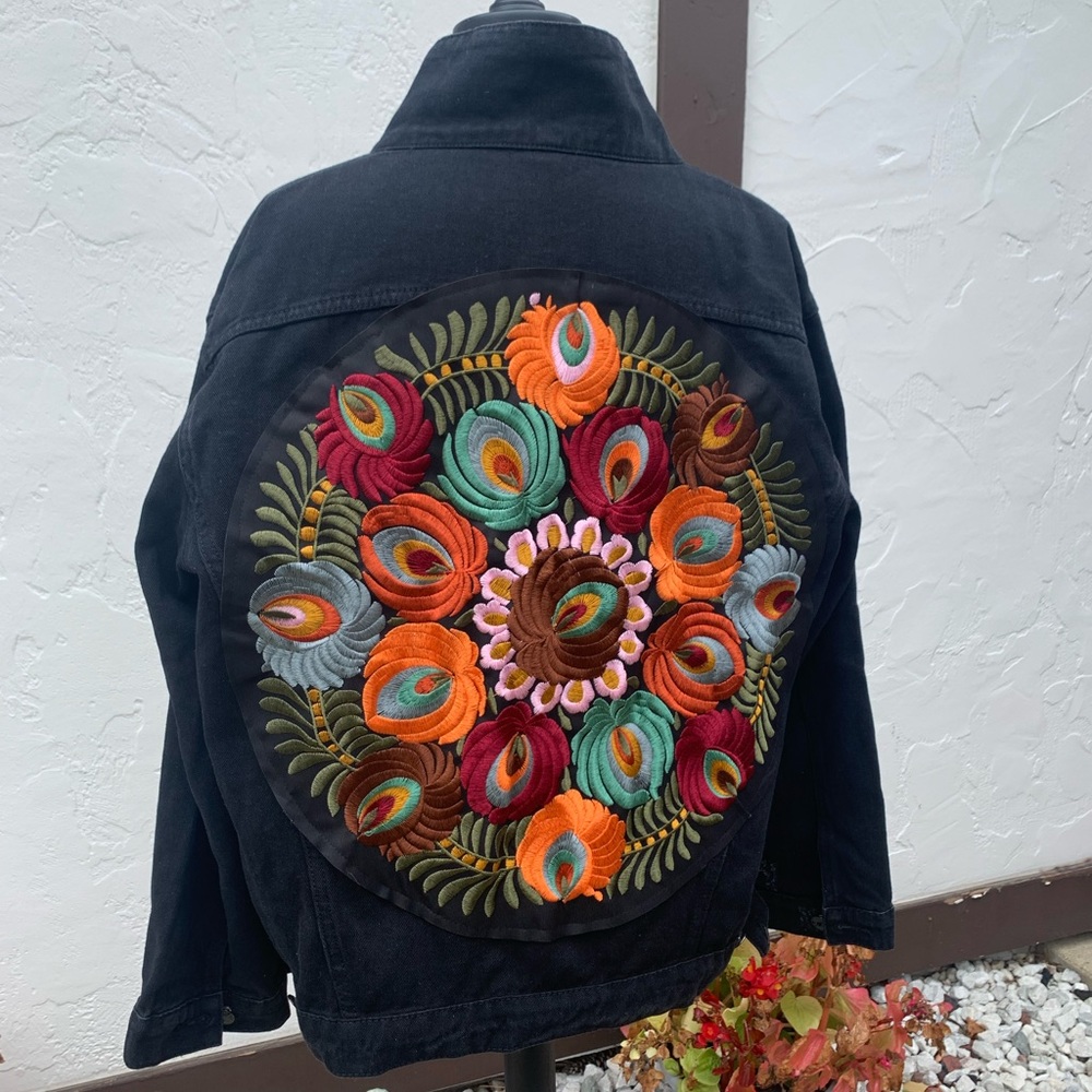 5 Star Rated New Bohemian Embroidered Denim Jean Jacket - Picture 13 of 17